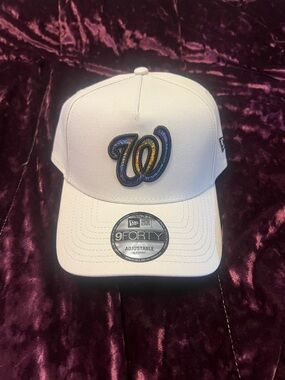 New Era Unisex Cream 9FORTY Adjustable Cap with Embroidered W Tie-dye Logo